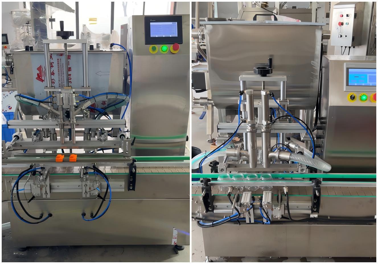 double-head rotor pump filling machine for sauces and viscous materials